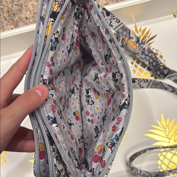 Disney Vera Bradley Gray Crossbody Bag with Mickey & Minnie - Picture 2 of 5